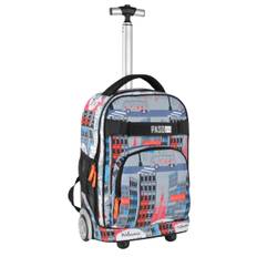 Trolley skoletaske lys med bymotiv