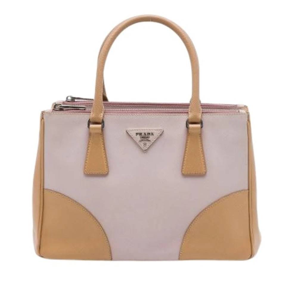 Prada Vintage Pre-owned Saffiano Satchel - Vintage - Dame - Lyserød - ONE SIZE - Læder