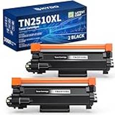 TN2510XL toner kompatibel med Brother TN2510XL TN2510 toner för Brother MFC-L2800DW toner för Brother MFC-L2835DW toner för Brother HL-L2400DWE toner MFC-L2860DW,2 svart