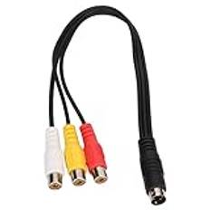 S-videokabel, 4-stifts S-video Till 3RCA AV Honkabel S-video 4-stifts Till 3Rca-kabel S-video 4-stifts Hane Till 3Rca-hona Sladd för TV/HDTV Videokamera Spelare för Video-TV