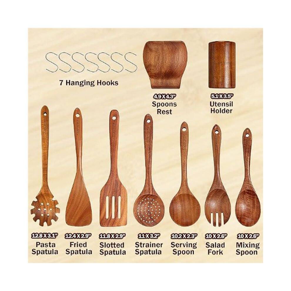 Kitchenware Set Wooden Spoon Kitchen Tool for Non-Stick Pan Wooden Cooking Spoons and Wooden Tableware Barrels