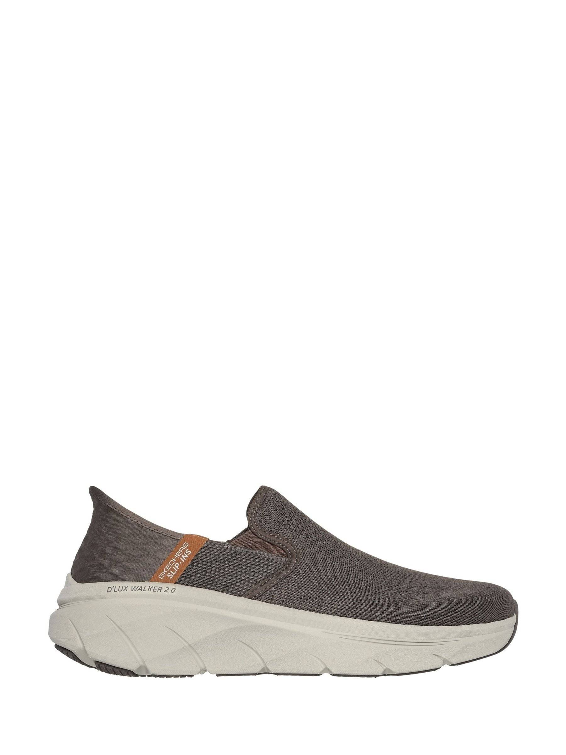 Skechers Skechers Brown Brown D'Lux Walker 2.0 Slip In Wide Fit Trainers
