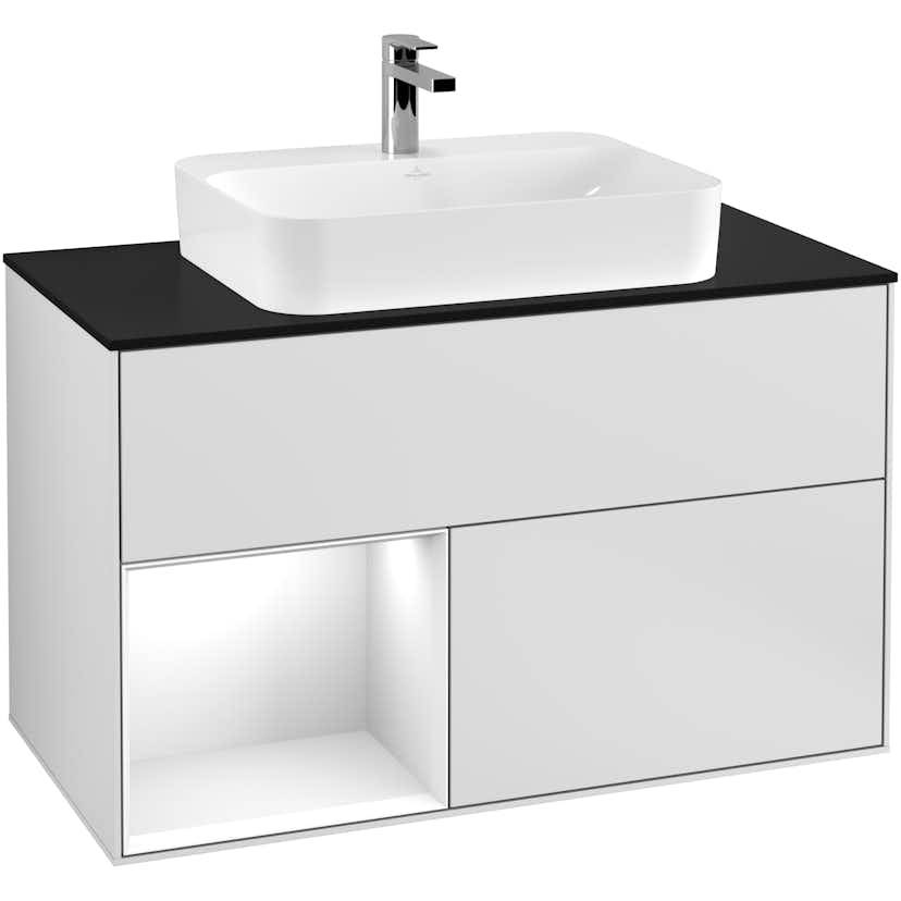 Tvättställsskåp Villeroy & Boch Finion med 2 Lådor Hylla och Bänkskiva för Ytmonterat Tvättställ