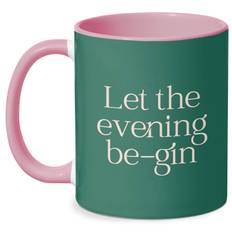 Let The Evening Be Gin Mug - White/Pink - Green