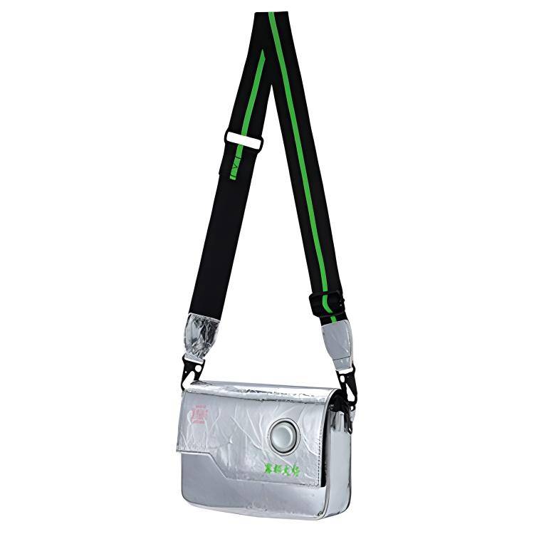 LiNing Chongqing City Limited Series Fashion Trendy Luminous PU Shoulder Crossbody Bag Unisex bags Silver ABDR368-2 Silver