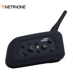 Vnetphone v6 1200m motorcykel bluetooth hjälm intercom full duplex för 6 ryttare bt trådlösa motocicleta interphone headset