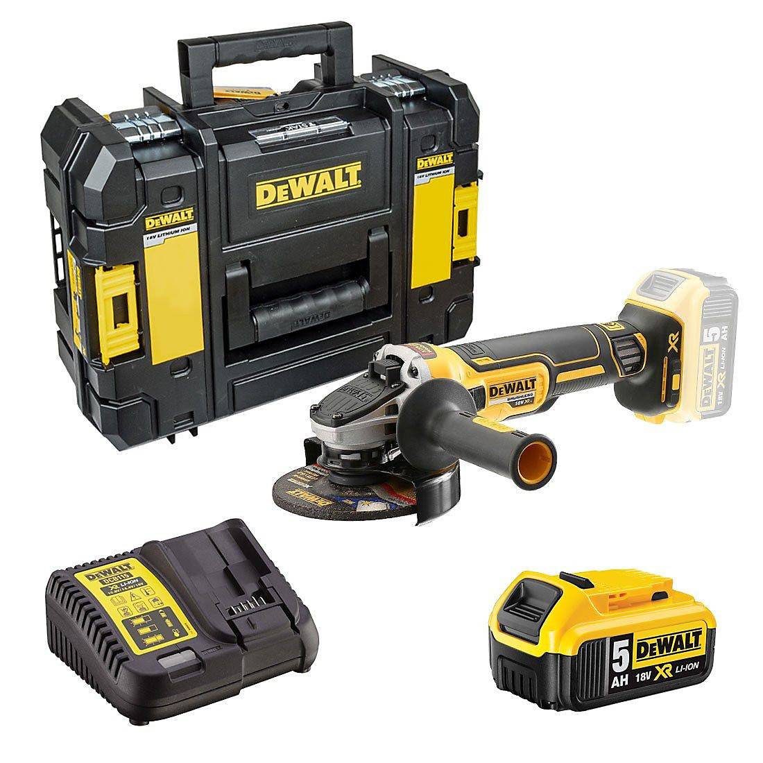 DeWalt DCG405P1 Vinkelsliber - 125mm, 18V, 1x5 Ah Batteri