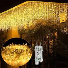 LILIIN LED fairy lights gardin 5m 10m 15m för utomhus inomhus - 200/400/600 LEDs varmvit fairy lights gardin med 8 lägen, IP44 vattentät för jul Hallo - 10 m