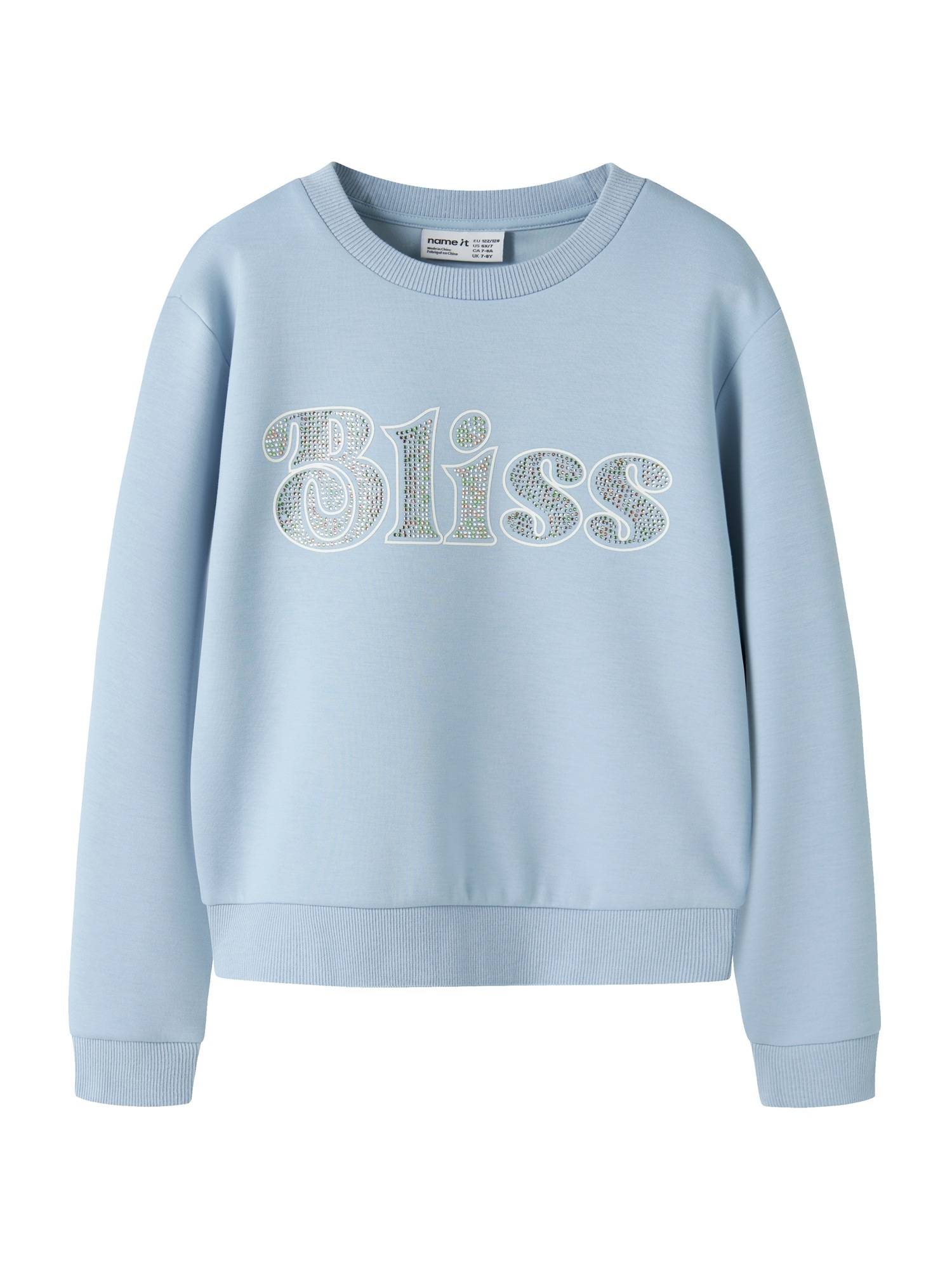 NAME IT Sweatshirt 'NKFKASTO'  lyseblå / sølv / hvid
