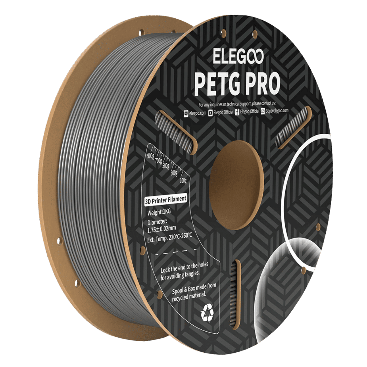 Elegoo PETG Pro filament 1 kg - silver.