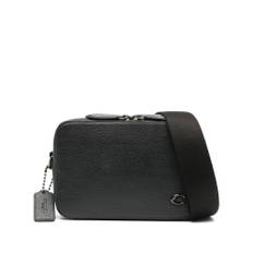 Coach, Tasker , Herre, Sort, ONE SIZE, Læder, Sort læder Bum Bag med Tonal Logo
