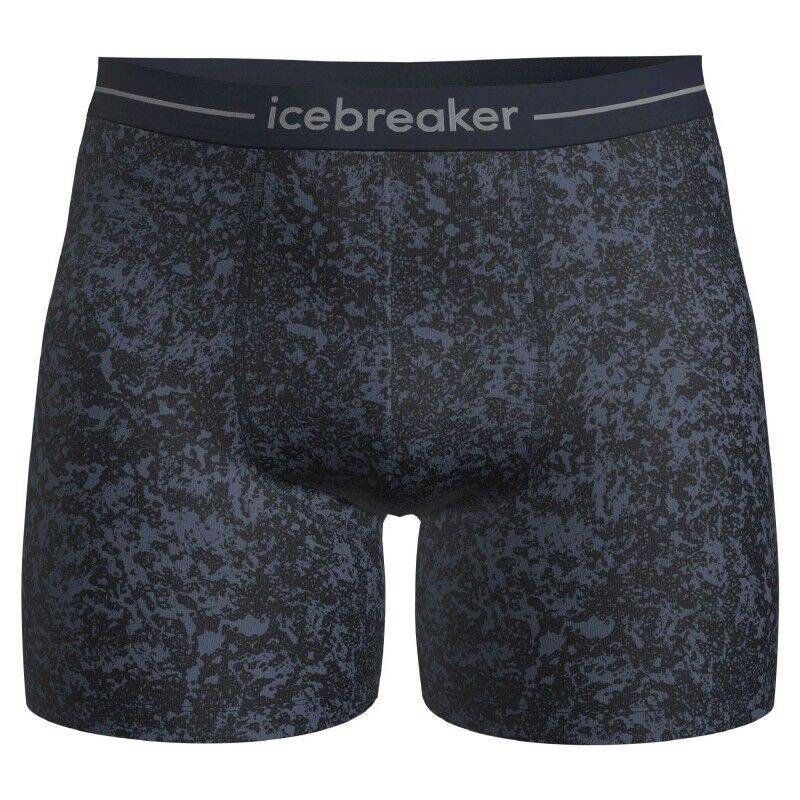 icebreaker Men Merino 150 Anatomica Boxers Moss Bloom - Merinoull Underställsbyxor Midnight Navy / Aop L