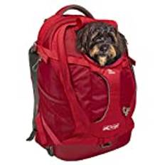 Kurgo G-Train Rucksack, Mit integriertem Hundefach, Wasserfester Boden, Mit Flaschenhaltern, Für Haustiere bis 11 kg, Rot, 33 x 53 x 25 cm