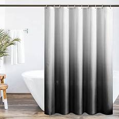 WELTRXE Duschdraperi, digitalt tryck duschdraperier med vikt, 180 x 180 cm textil av polyestertyg, anti-mögel duschdraperi vattentät tvättbar, duschdraperi för dusch och badkar svart