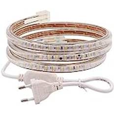 XUNATA 220V 3014 SMD 120leds/m Vattentät LED Strip flexibel LED-Remslampor Ljusband Band för Hem, Sovrum, Jul, Fest Och Deko (Vit, 6M)