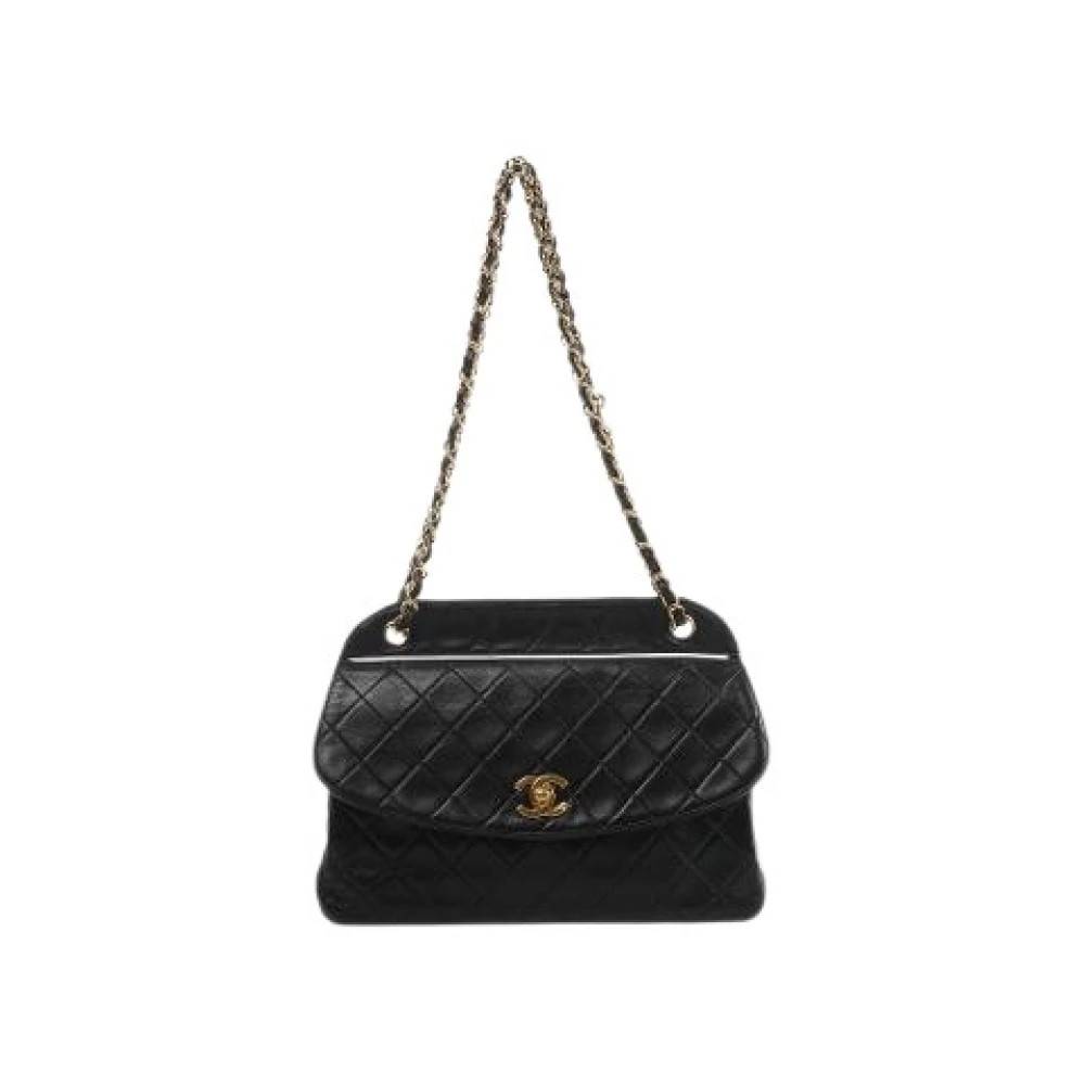 Chanel Vintage Pre-owned Double Flap Skuldertaske - Vintage - Dame - Sort - ONE SIZE - Uld