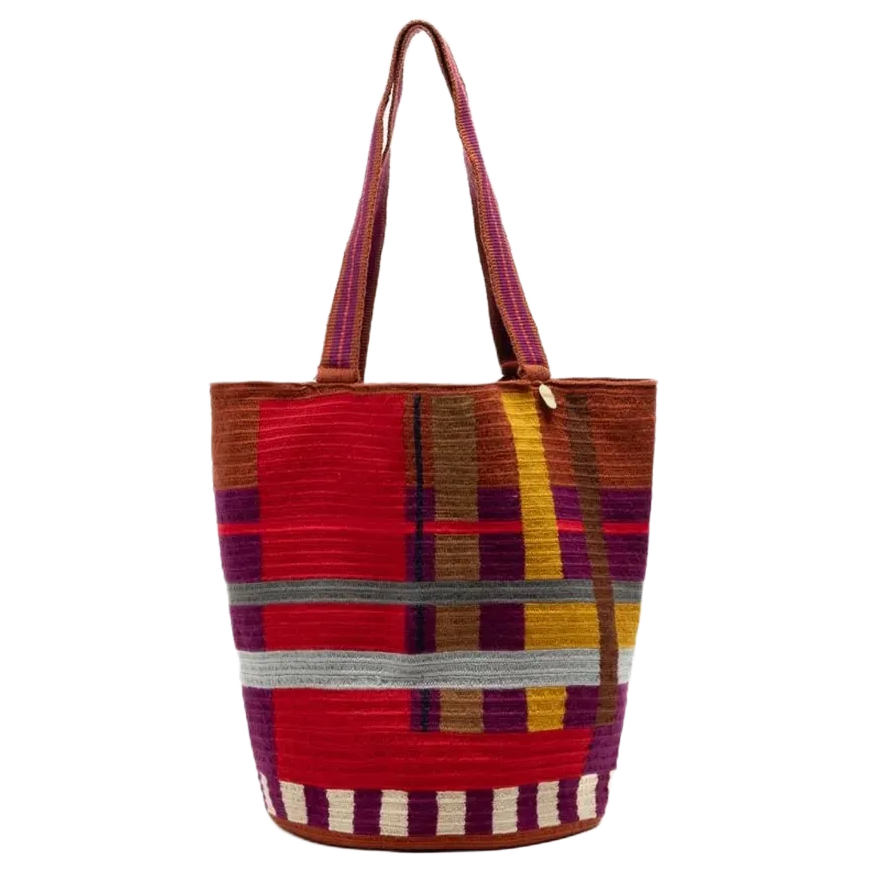 Tote Bag - MILA - Red & Purple #42