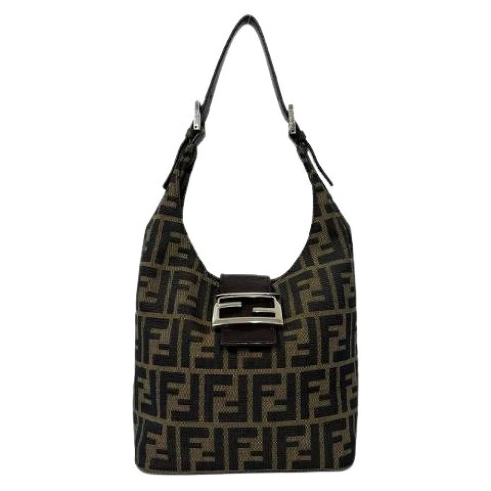 Fendi Vintage Pre-owned Zucca Canvas Leather Skuldertaske - Vintage - Dame - Brun - ONE SIZE - Uld