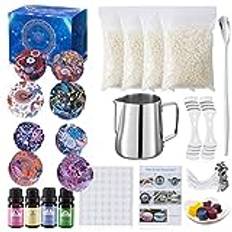 Ljustillverkning gör-det-själv kit, presentset, bivax, 50 vaxvekar med underlag, 8 gör-det-själv plåtburkar för ljus, 123 uppsättningar doftljus (diy-1) (DIY-2)
