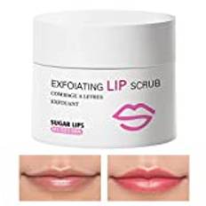 Exfoliator Scrubs Lip - Organisk läppbalsamscrub för ljusare och ljusare mörka läppar - Läppscrubber, läppfuktighetskrä för torra läppar skonsam exfoliering, läpplack & läppexfoliering för Halatua