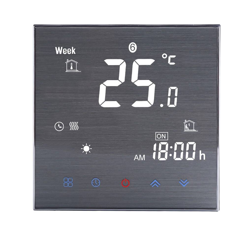 Wifi smart termostat temperaturregulator för vatten / elektrisk golvvärme vatten / gaspanna fungerar med alexa echo / google home - Vit / Inget wifi gb