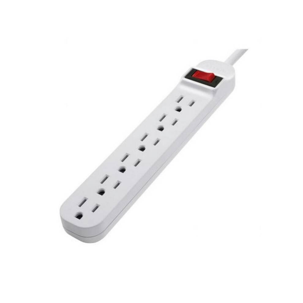 Vægstikdåse med 6 stikkontakter, UL-godkendt overspændingsbeskytter med overbelastningsbeskyttelse og vertikalt design, vinkelstik til 110V