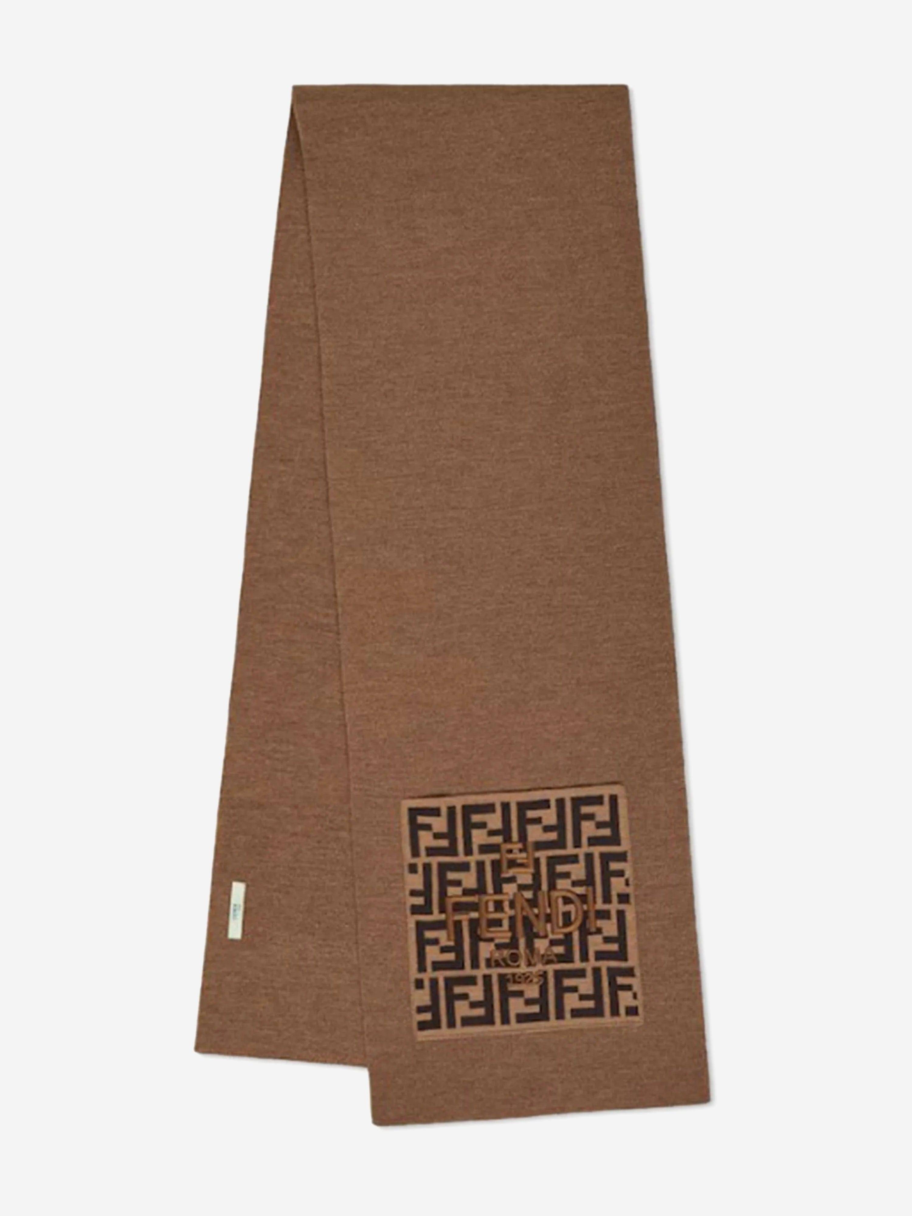 Fendi Kids Wool FF Logo Scarf in Brown - Brown / 10 - 14 Yrs (10 - 14 Yrs)