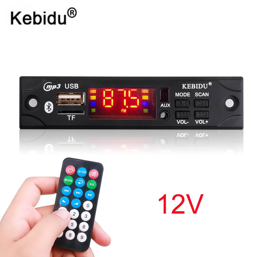 Car Audio FM Radio Module Wireless Bluetooth 5V 12V MP3 WMA Decoder Board MP3 Player With Remote Control Support USB TF