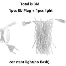 3m/24m led istappar strängljus fairy christmas lights droop 0.6m utomhus för bröllop dekorativ dekoration vattentät