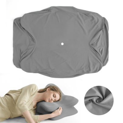 1 st enfärgat svalkande örngott, minimalistiskt smutsavvisande örngott, fjärilshalsskyddande tvättbart örngott med dold slät dragkedja, maskintvättbar - Grå (43*63)