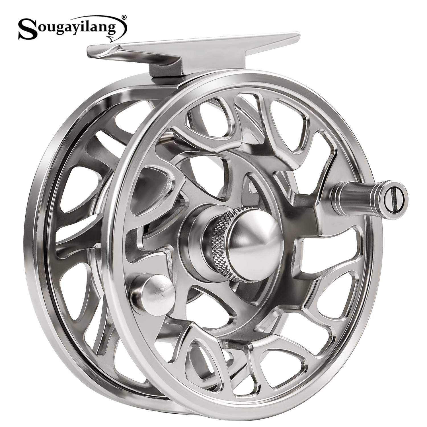 Sougayilang Fly Fishing Reel CNC Machined Aluminum Fly Reel Fully Sealed Drag System Left/Right Hand Switchable for Trout Bass