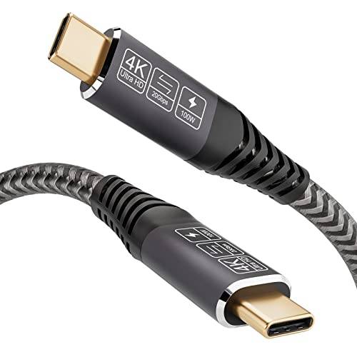 CAKOBLE USB C to USB C 20 Gbps Cable, USB 3.2 Gen2, 100W 20V/5A usb c cable fast charge, 4K @ 60Hz video transmission for laptops, monitors, USB C devices 0.5M
