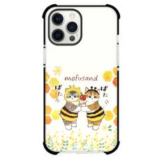 Mofusand Phone Case For iPhone Samsung Galaxy Pixel OnePlus Vivo Xiaomi Asus Sony Motorola Nokia - Bee Cat Holding Apple Illustration