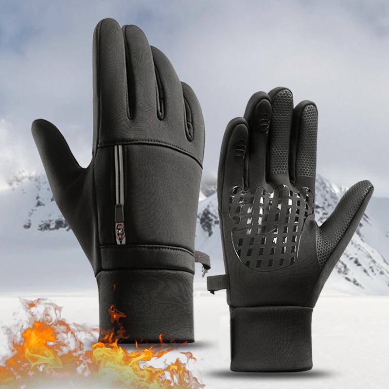 Winter Gloves For Men Women Waterproof Thermal Touchscreen Finger Warm Gloves For Cycling Snow Cold Weather M svart
