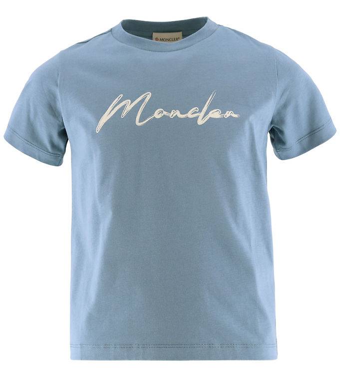 Moncler T-shirt - Dammblå m. Vit - Moncler - 12 år (152) - T-shirt