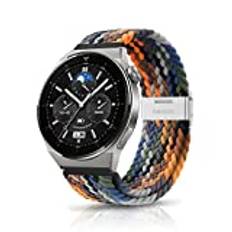 ZoRoll 22 mm armband för Huawei Watch GT 4 46 mm/Watch 4 Pro 48 mm/Watch 4 46 mm/Watch Ultimate/Watch GT 3 Pro 46 mm/GT 3 46 mm, flätat justerbart ersättningsband i nylon för Huawei Watch Buds –