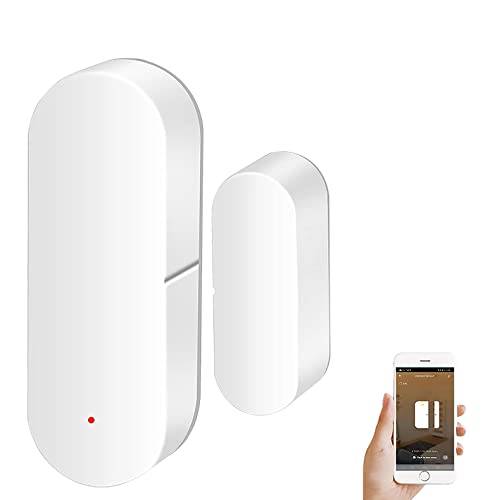 Dörr- och fönstersensor: Smart Tuya dörrsensor, gratis app, realtidsvarningar, trådlöst WiFi, fönsterkontaktsensor för hemsäkerhet och smart hemautomatisering, stöd för Alexa, Google Assistant (1-pack)