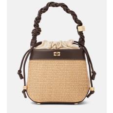 Ganni Bou raffia bucket bag - neutrals - One Size