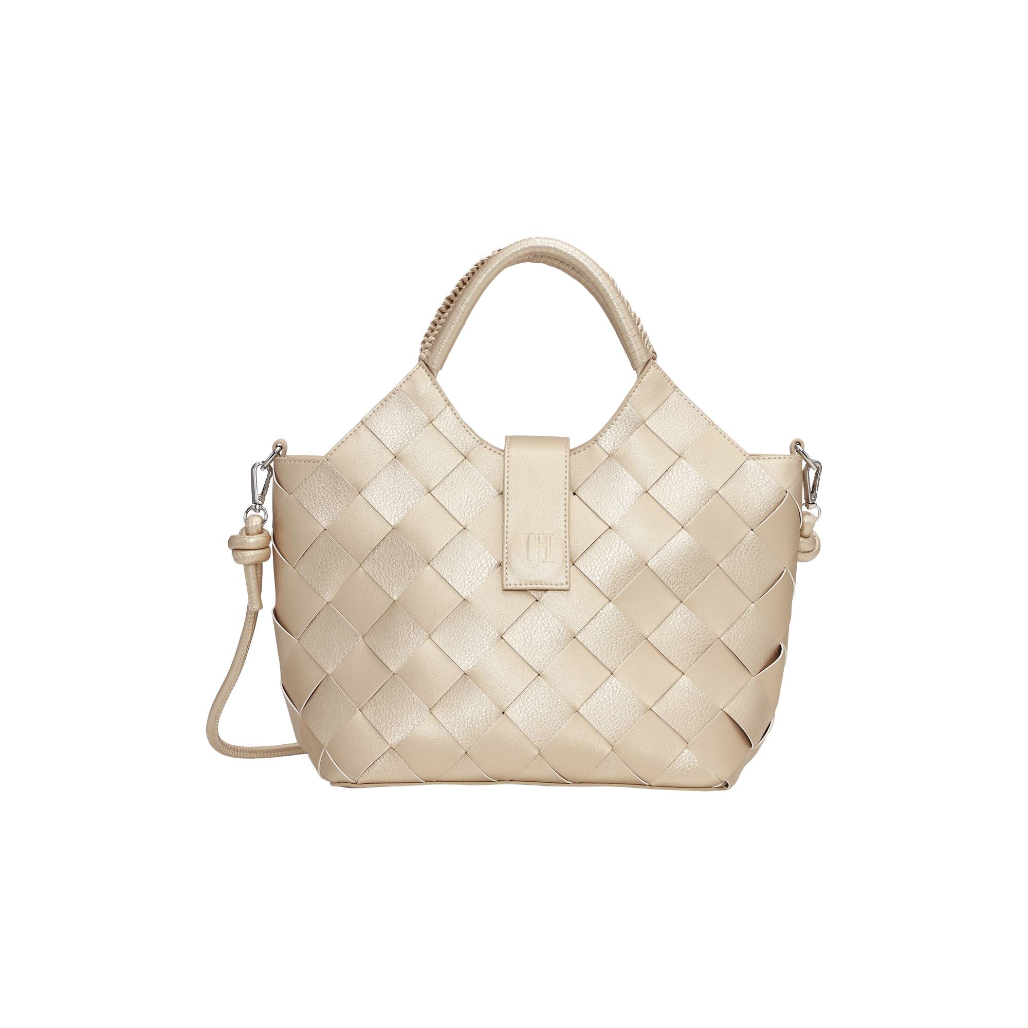 Braided Handbag, Platin.