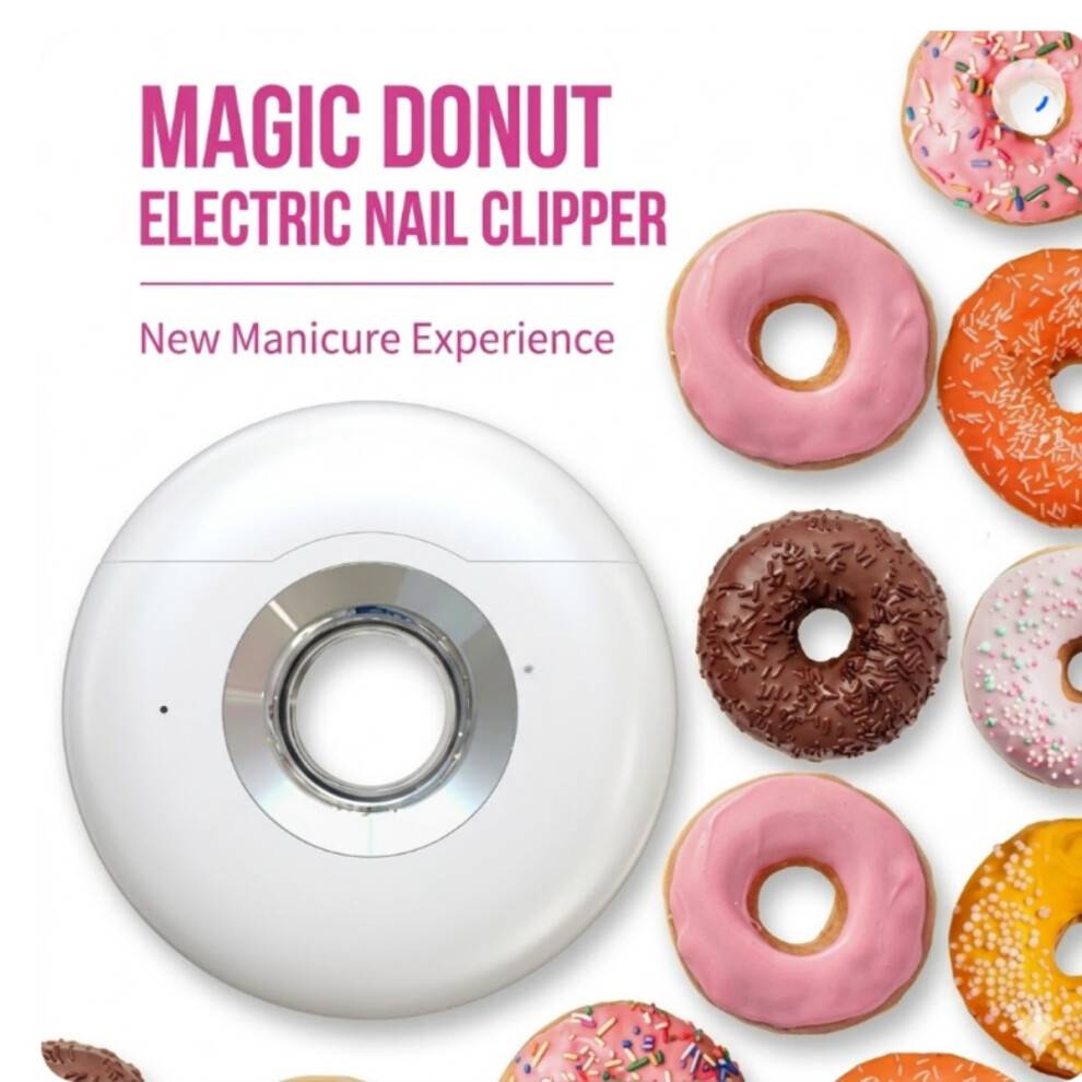 Elektrisk negleklipper - Donutformet automatisk negletrimmer, professionel USB genopladelig manicuremaskine, sikker negleklipper til al