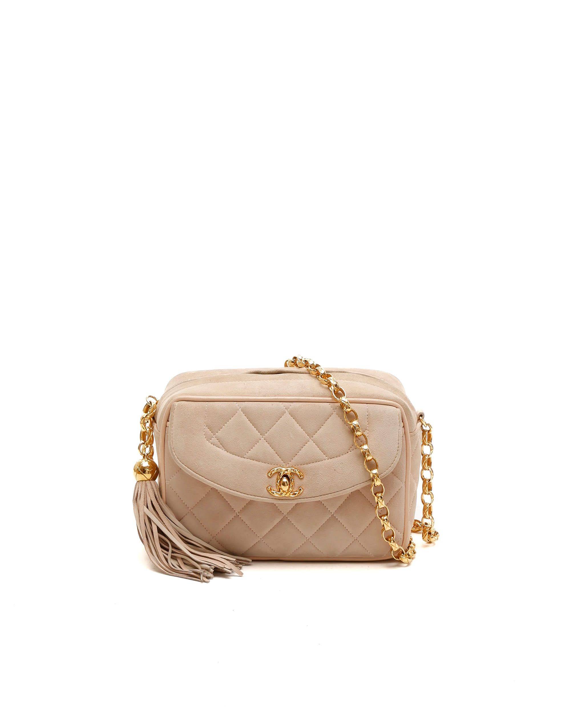 Chanel Suede CC Tassel Camera Bag - Beige (One Size)