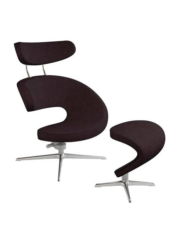 Peel™ Lænestol, venstre fra Variér Darker brown HAL376 / Inklusiv skammel - Jacobsen Plus