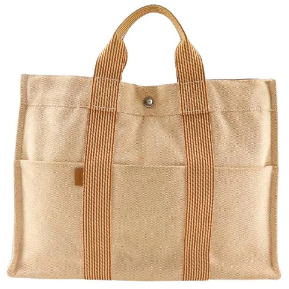 Hermès Vintage Pre-owned canvas håndtasker - Vintage - Dame - Beige - ONE SIZE -