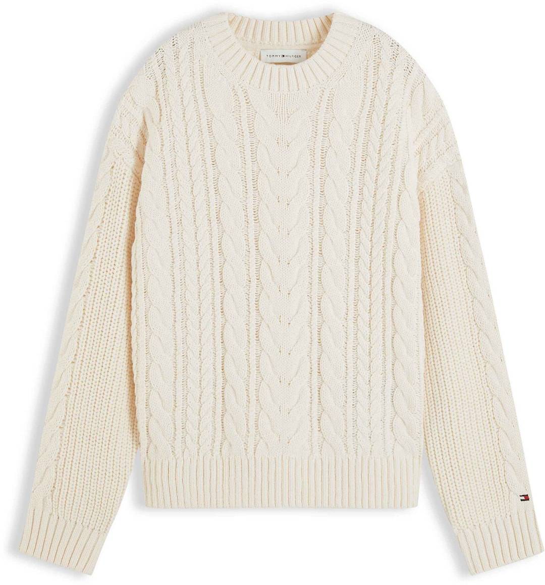 Tommy Hilfiger Striktrøje Ivory Petal Ivory Petal 8 Y Hvid 8 år Drenge, Piger