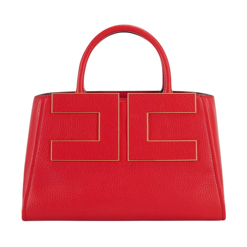 Elisabetta Franchi Tote Taske med Logo - Tasker - Dame - Rød - ONE SIZE - Uld