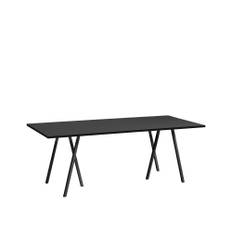 HAY - Loop Stand Table - Black - 200 x 92,5 cm - Matbord - Leif Jørgensen - Svart - Metall/Trä