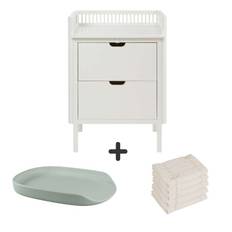 Sebra Skötbord med lådor - Classic White - Bundle 5