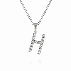 Caroline Svedbom Mini Letter H Halsband (Rhodium)