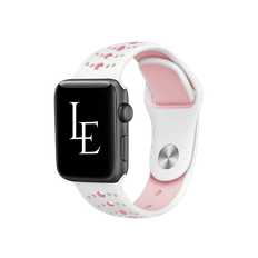 Apple Watch (38/40/SE/41/42mm) - L'Empiri™ Silikone Sportsrem - Hvid/Pink