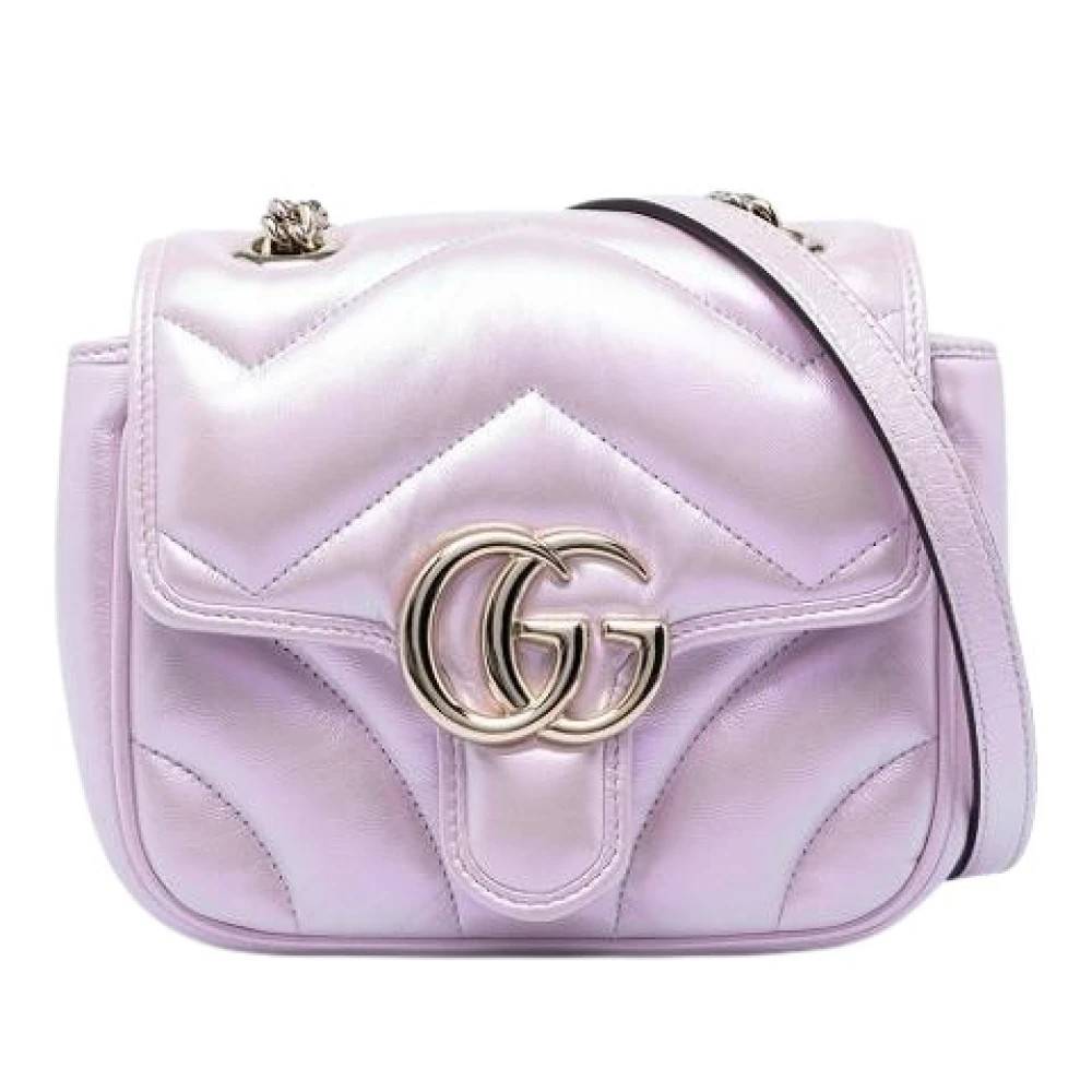 Gucci Vintage Pre-owned Quilted Iridescent Crossbody Bag - Vintage - Dame - Lilla - ONE SIZE - Læder